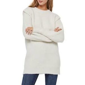 Vero Moda Daisy Shoulder White Knit Long Sleeve Sweater